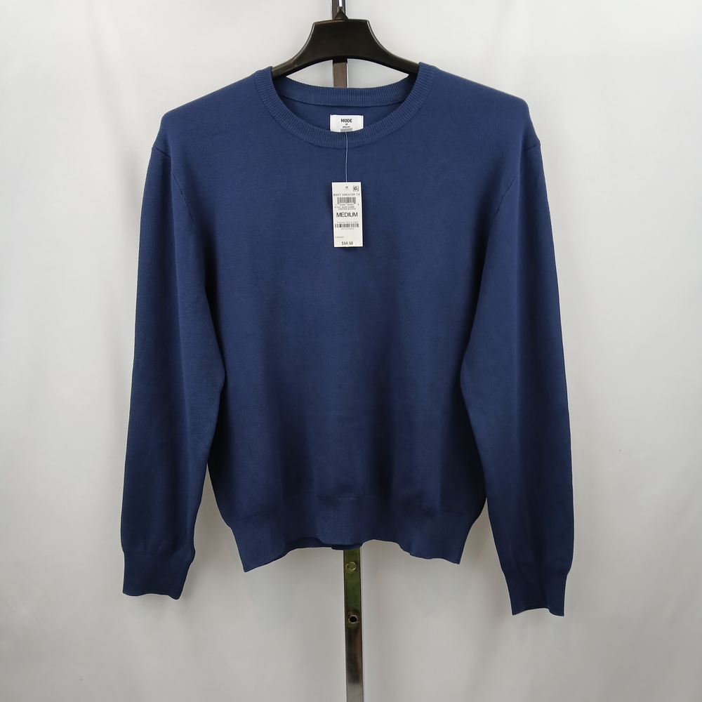 $59.50 Mode of One Men's Boxy Sweater Navy Made In Jordan Size M NWT